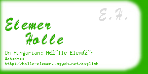 elemer holle business card